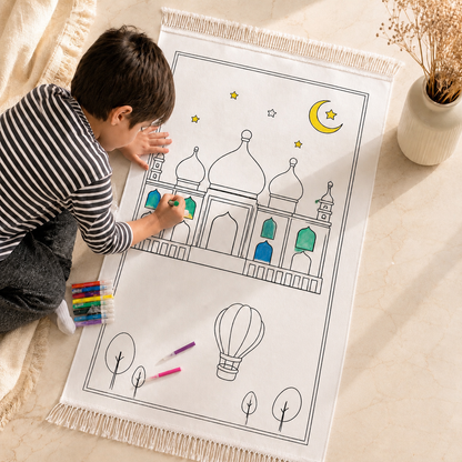 Ausmalbarer Kinder Gebetsteppich