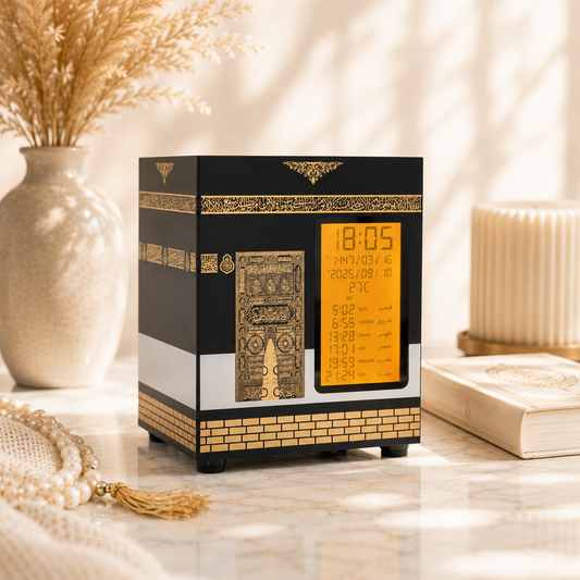 Kaaba Azan Uhr mit Quran Speaker | Islamische Gebetsuhr