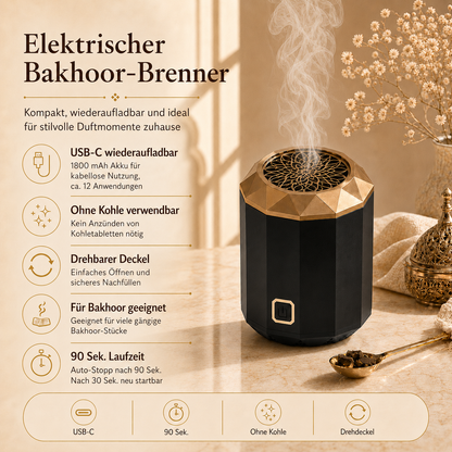 Elektrischer Bakhoor Brenner – Gold Edition