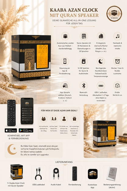 Kaaba Azan Uhr mit Quran Speaker B-Ware