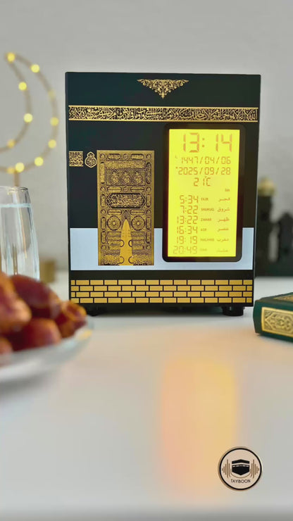 Kaaba Azan Uhr mit Quran Speaker | Islamische Gebetsuhr
